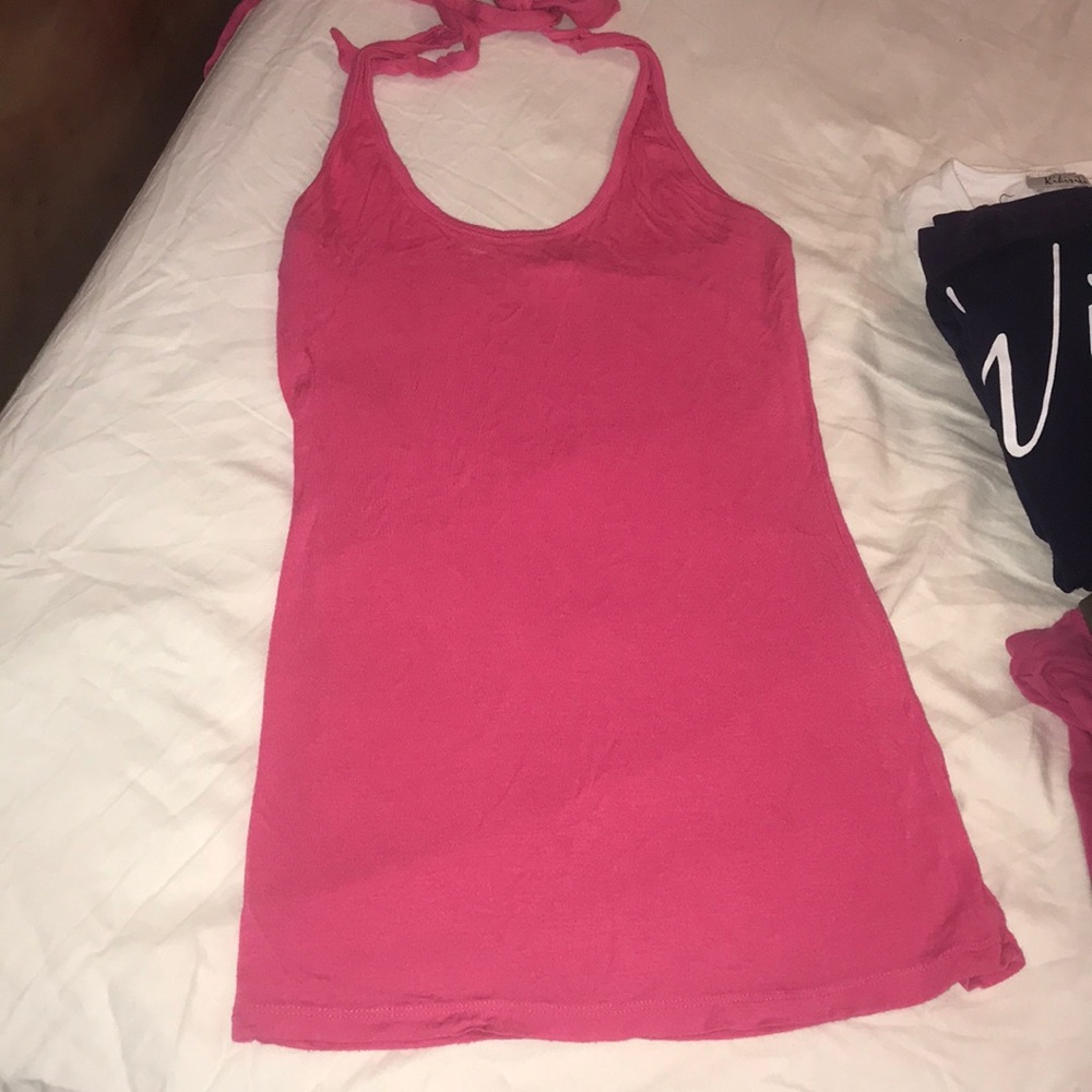 Pink hulter top shirt